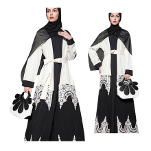 Moda modesta dubai fantasia muçulmana muçulmano rendas roupas islâmicas mulheres muçulmanas novo modelo abaya em dubai